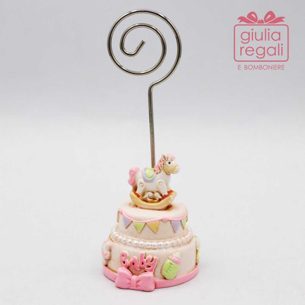 Clip portafoto segnaposto torta con cavallino