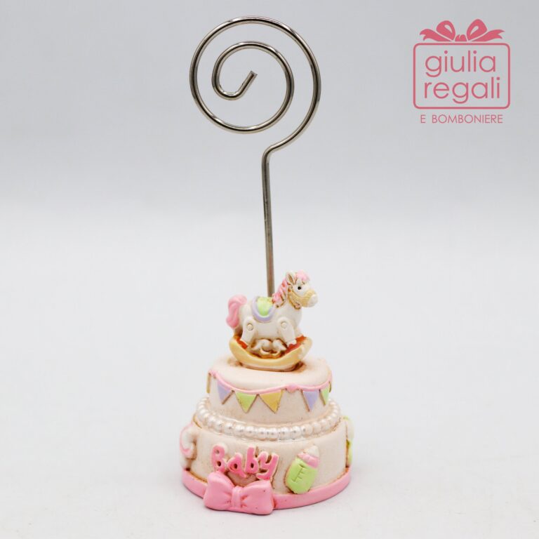 Clip portafoto segnaposto torta con cavallino