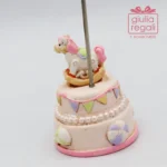 Clip portafoto segnaposto torta con cavallino