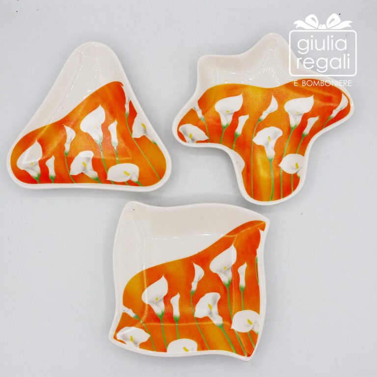 Piattini in porcellana con calle 3 forme assortite