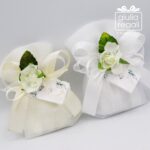 Sacchettino in tulle bianco e avorio
