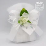Sacchettino in tulle bianco e avorio