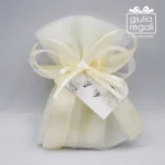 Sacchettino in tulle bianco e avorio