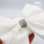 Sacchetto in stoffa con fiocco e strass