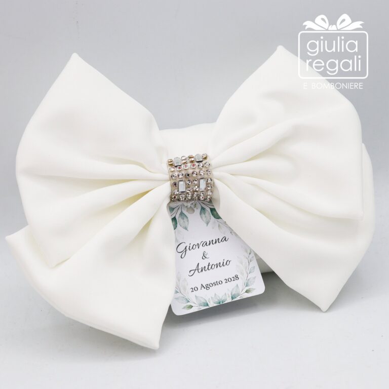 Sacchetto in stoffa con fiocco e strass