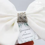 Sacchetto in stoffa con fiocco e strass