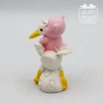 Statuina orsetto rosa su cicogna - immagine 5