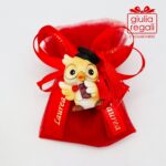 Bomboniere gufo laurea calamita su sacchettino