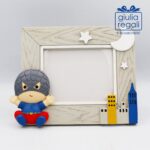 Quadretto portafoto con supereroe per bambini