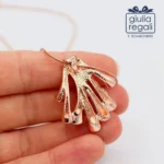 Collana corta Made in Italy blu e oro rosato