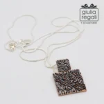Collana lunga Made in Italy antracite e oro rosato