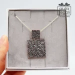 Collana lunga Made in Italy antracite e oro rosato