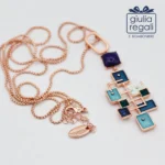Collana lunga Made in Italy blu e turchese