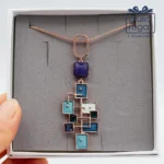 Collana lunga Made in Italy blu e turchese