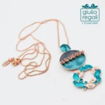 Collana lunga Made in Italy turchese e oro rosato - immagine 3