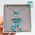 Collana lunga Made in Italy turchese e oro rosato - immagine 4