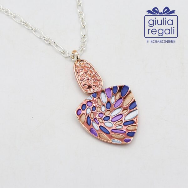 Collana made in italy blu lilla acquamarina