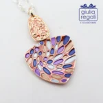 Collana made in italy blu lilla acquamarina