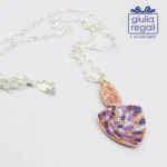 Collana made in italy blu lilla acquamarina